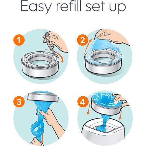 Diaper Genie Bags Refills 270 Count (Pack of 8) with Max Odor Lock | Holds Up to 2160 Newborn Diapers