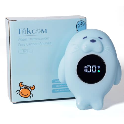 Tokcom Baby Thermometer, Baby Bathtub Thermometer, Instant Read Digital Thermometer for Water, Infant Bath Floating Toy, Safety WaterTemperature Toy (Seal ℉)