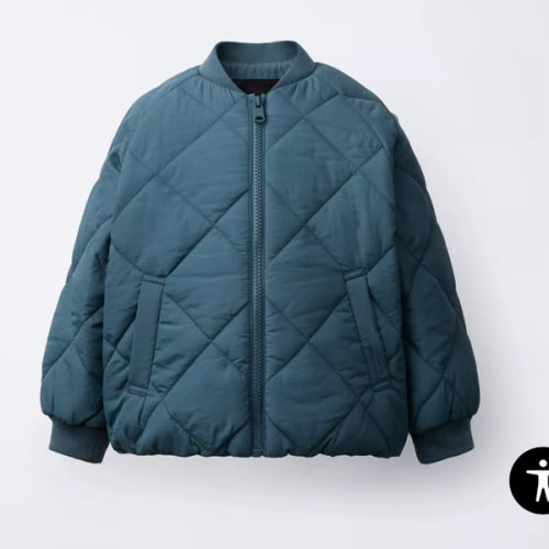 WATER REPELLENT PADDED BOMBER JACKET - Green / Blue | ZARA United States