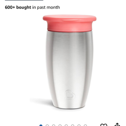 Munchkin 360° Stainless Steel Sippy Cup - Assorted (Colors May Vary), 10 oz, 1