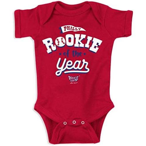 Smack Apparel Philadelphia Baseball Fans. Rookie of the Year Red Onesie or Toddler Tee (NB-7T)