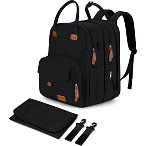 Extra Large Diaper Bag for 2 Kids, 35L Twin Diaper Bag w/Multi Compartments, 21 Pockets (4 Baby Bottle Pockets) - Big Diaper Bag For Twins w/Changing Pad, Easy Access & Clean Design