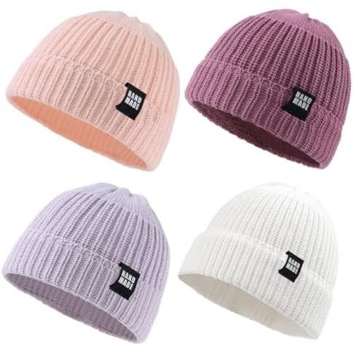 JANGANNSA Simple Knitted Baby Beanie Hip-Hop Boys Winter Hat Toddler Kids Bonnet for Girls 0-5Y