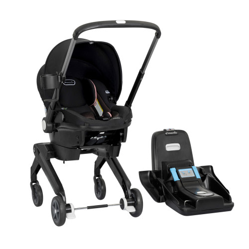 Evenflo Shyft DualRide Newborn Car Seat and Stroller Combo, Grows with Baby, Travel System, Ayer Pink
