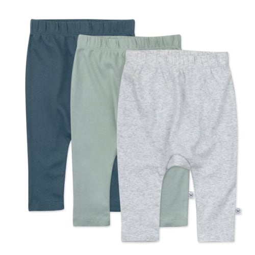 3-6M Honest Baby 3-Pack Organic Cotton Harem Pants, Color - Morning Mountains