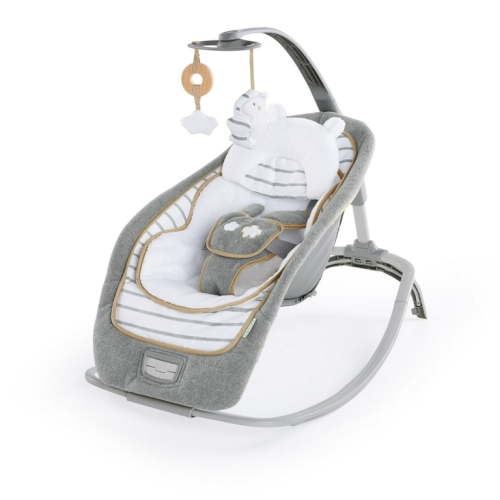 Ingenuity Boutique Collection Vibrating Rocking Seat with Premium Fabric - Bella Teddy, Unisex, Newborn and up
