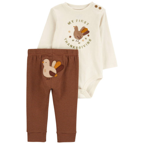 Baby 2-Piece My First Thanksgiving Bodysuit Pant Set