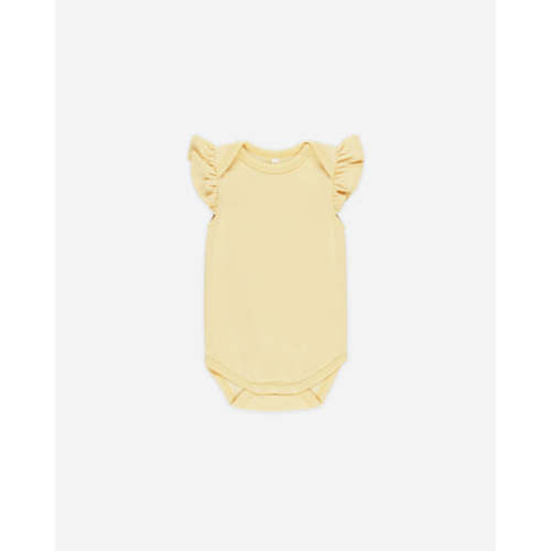 Flutter Sleeve Bodysuit || Yellow