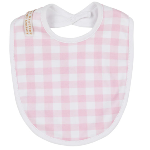 Burp Me Bib - Palm Beach Pink Gingham with Worth Avenue White