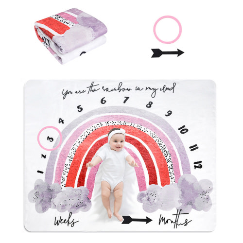 Milestone Blanket Baby Markers Monthly Blankets Girl Flannel