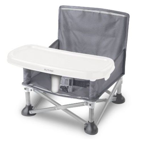 Summer Infant Pop 'N Sit Portable Infant Booster Seat, Color: Sport Gray