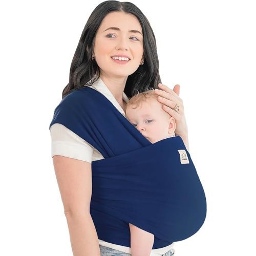 KeaBabies Baby Wraps Carrier - All in 1 Original Baby Sling Carrier, Easy to Wear, Hands Free Baby Carrier Newborn to Toddler, Breathable, Lightweight Infant Baby Carrier Wrap (Navy Blue)