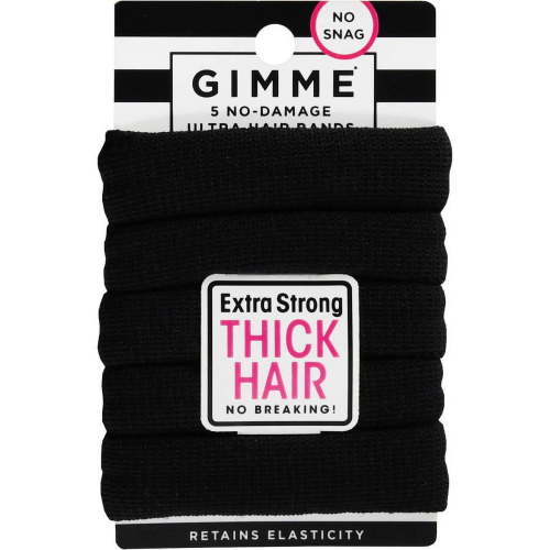 Gimme Ponytail Holder Hair Tie for Thick Hair, Black, 5 Ct