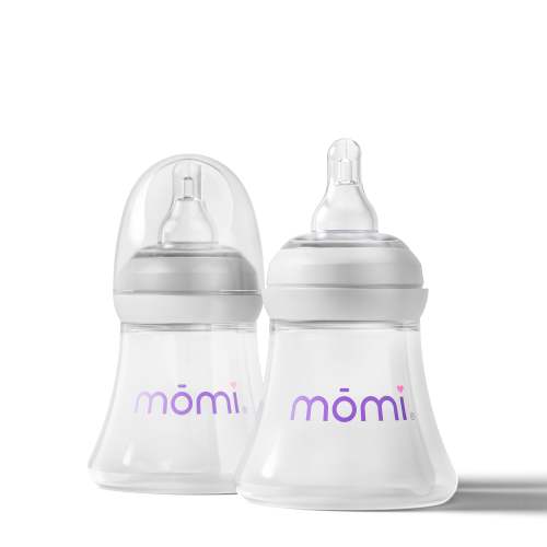 mōmi breast-like bottle, 5oz 2-set glass