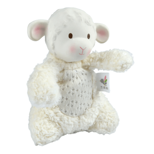 Bahbah the Lamb Baby Soft Toy with Organic Natural Rubber Teether Head