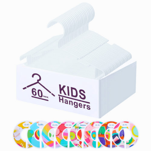 GoodtoU Baby Hangers for Closet 100 Pack Kids Hangers Chlid Hangers Nursery Hangers Infant Hangers Baby Hangers with Size Dividers, White