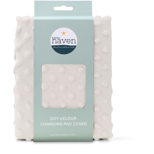 Little Haven Dot Velour Change Pad Cover - Natural