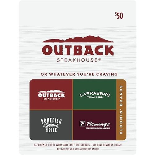Bloomin’ Brands Outback Steakhouse Multibrand Restaurant Gift Card $50