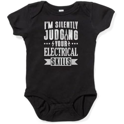 CafePress Judging Your Electrical Work Electrician Body Suit Cute Infant Bodysuit Baby Romper Dark