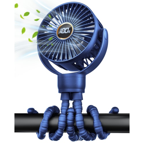 FrSara Portable Baby Stroller Fan, Stroller Fan Clip On for Baby,Safe and Quiet,4000mAh, Baby Fan for Stroller and Car Seat, 3-Speed Adjustable,Suitable for Desks,travel,Bicycles,Camping- Blue