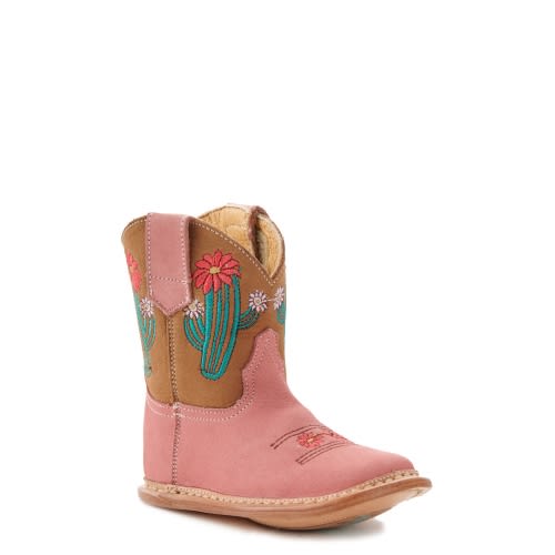 Roper Infant Cowbaby Pink Cactus Round Toe Boot