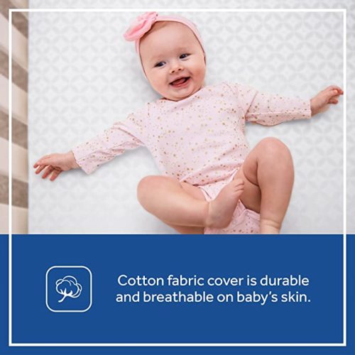 Sealy Flex Cool 2-Stage 204 Coil Premium Waterproof Baby Crib Mattress and Toddler Mattress Airy Comfort, Dual Firm, Cool Cotton Cover, Greenguard Air Quality Certified - Made in USA, 52"x28"