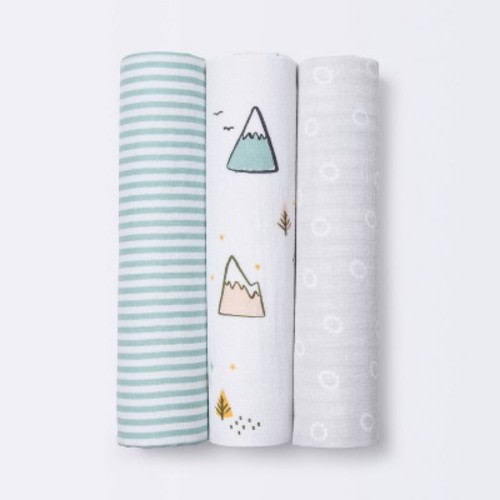 Muslin Swaddle Blankets Adventure - Cloud Island™ Blue 3pk
