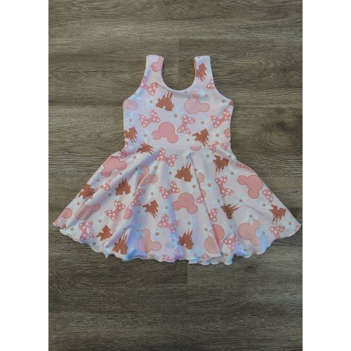 Minnie Mouse Castle Dress| Minnie Mouse Dress | Disney Dress| Mickey Dress | Disney Kids| Skater Dress| Disney Skirt| Disney Castle