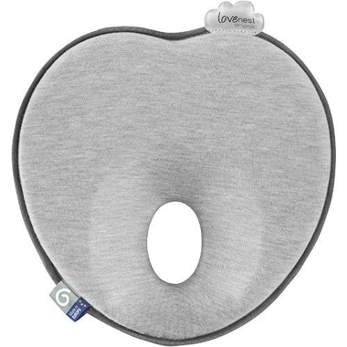 Babymoov Lovenest Organic Baby Infant Cushion, Pediatrician Designed Versatile, Comfortable, Machine-Washable Head and Neck Support (Made in Europe), Baby Registry Must Have