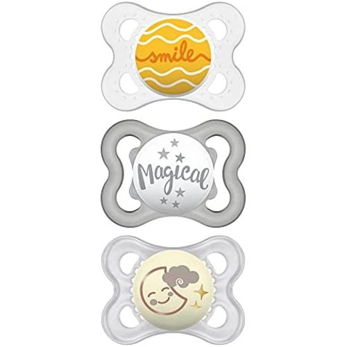 MAM Pacifier Variety Pack (1 Original, 1 Air + 1 Night Pacifier), MAM Pacifiers 0-6 Months, Best Pacifier for Breastfed Babies, Glow in The Dark Pacifier