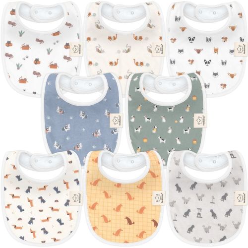 Keababies 8pk Organic Baby Bibs For Boy, Baby Drool Bib For Baby Boys And Girls, Newborn Teething Bibs