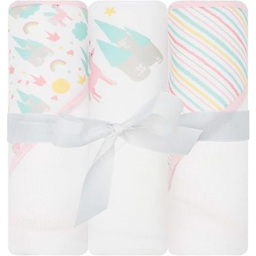 Hooded Baby Towels, Baby Bath Towels, Baby Towels with Hood, Hooded Baby Towel, Toddler Towels, Baby Hooded Towel, 30" x 26", 3PK (Baby Unicorn)