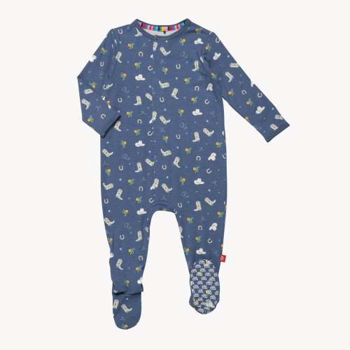 Rodeo Drive Blue RightFit™ magnetic parent favorite footie - 0-3mo