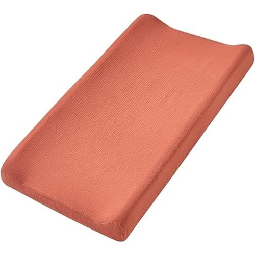 Changing Pad Cover for Baby Girls Boys, Neutral Fitted Muslin Cotton Diaper Changing Pad Sheets, Soft Brethable Changing Table Cover
