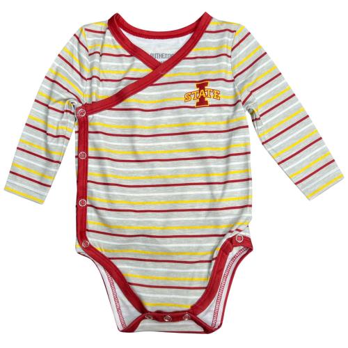 Authentic Brand Infant I-State Gray Striped Bodysuit