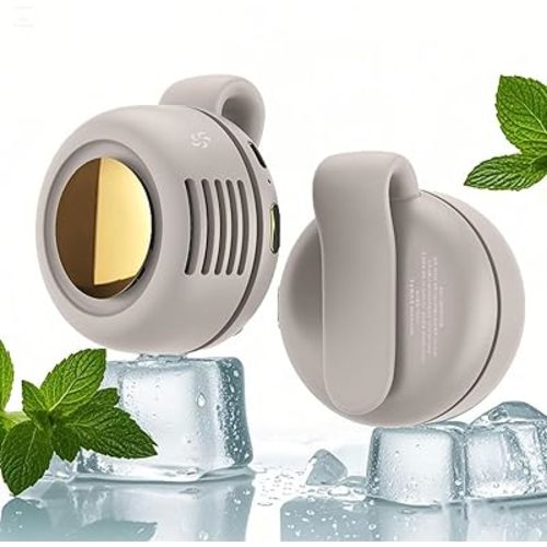 Portable Silent Mini Bladeless Electric Fan,Rechargeable HandsFree Clip on Fan for shirt, Quiet Electric Personal Fan with Clip for Pants,Remarkable Goodz Clip on Fan Cooling for Outdoor,Travel(white)