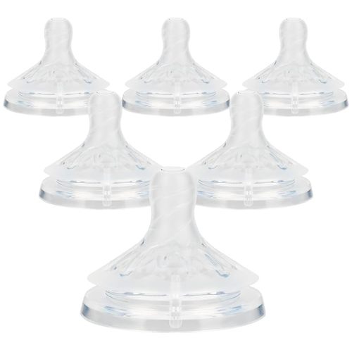 Silicone Bottle Nipples for Philips Avent Natural Baby Bottles,Size 4 Nipple,3m+,Meudim Flow, 6 Count