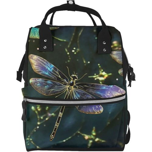 Dragonfly Diaper Bag Essentials Travel Tote Nappy Backpack Large Capacity Mummy Backpack Multifunction Waterproof Teacher Nurse Bag 15.7 inch Work laptop Bags