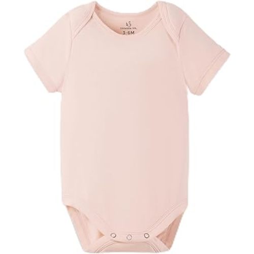 Short Sleeve Unisex Baby Bodysuits, Stylish, Comfortable Ultra Soft Rayon Made From Bamboo Material
