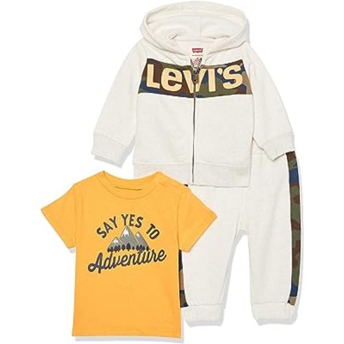 Levi's baby-boys Graphic T-shirt, Sweatshirt and Joggers 3-piece Outfit Set
