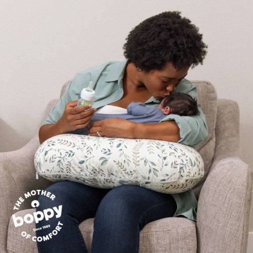 Boppy Nursing Pillow - Gray Beige Leaves