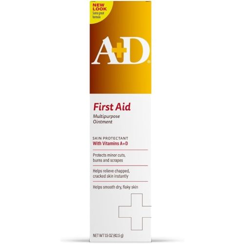 A+D First Aid Healing Ointment - Moisturizing Skin Protectant for Dry Cracked Heels, Elbows, Hands and Lips - Use After Hand Washing, Packaging May Vary, Multicolor – 1.5 oz Tube