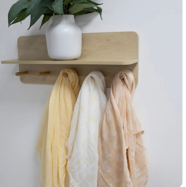 Nordic 3pk Muslin Wraps Vanilla/Latte