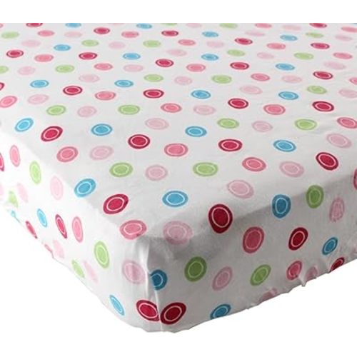 Luvable Friends Unisex Baby Fitted Crib Sheet, Pink Geometric, One Size