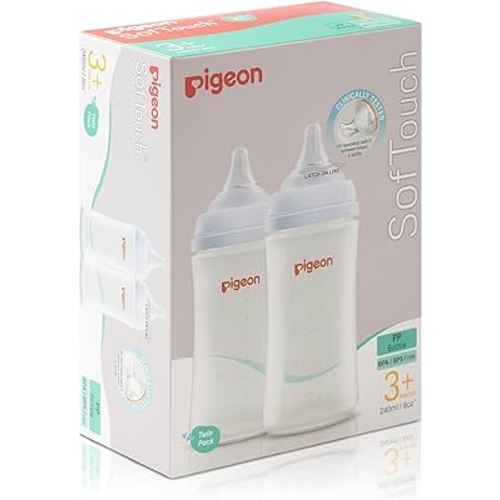 Pigeon SofTouch III Baby Bottle for 3+ Months Babies, BPA & BPS-Free, 240ml, PP, Twin Pack : Amazon.com.au: Baby