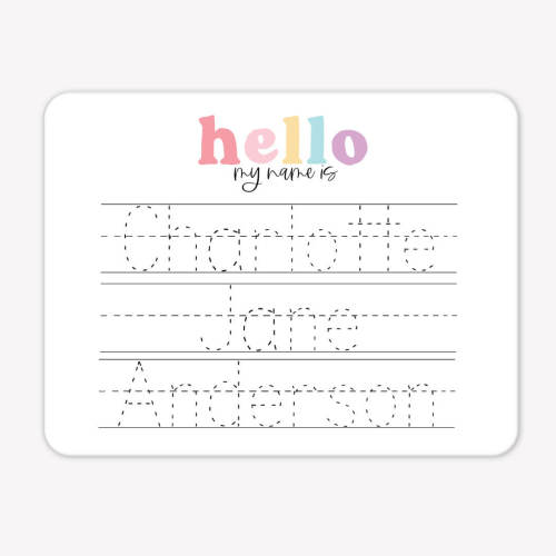 Kids Personalized Whiteboard | Hello My Name Is - Pink