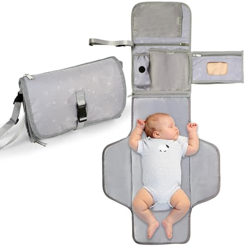 Cateep Portable Baby Diaper Changing Pad Smart Organized Diaper Change Travel Bag with Wipe Dispenser and Waste Bag Dispenser. Infant Gift