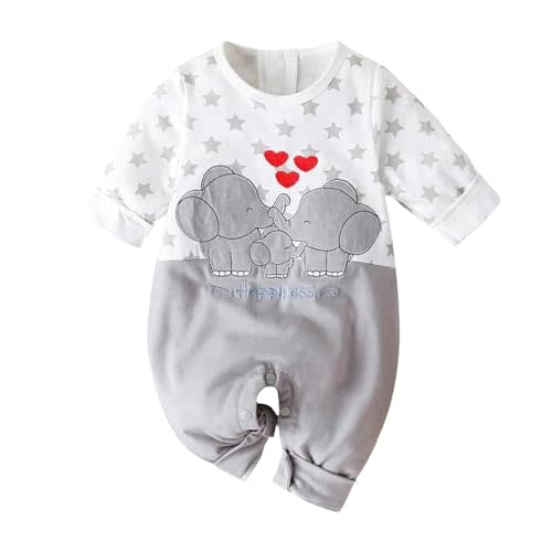 Aoswep - Cute Giraffe + Zebra With Floral Print Long Sleeve Baby Girl Clothes White Jumpsuit For Baby One-Piece Romper