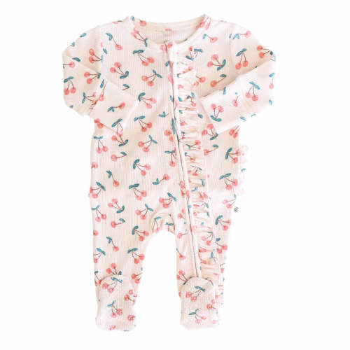 Bamboo Waffle Zipper Footies | Printed