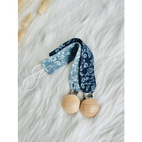 Pacifier Holder - Blue Rose